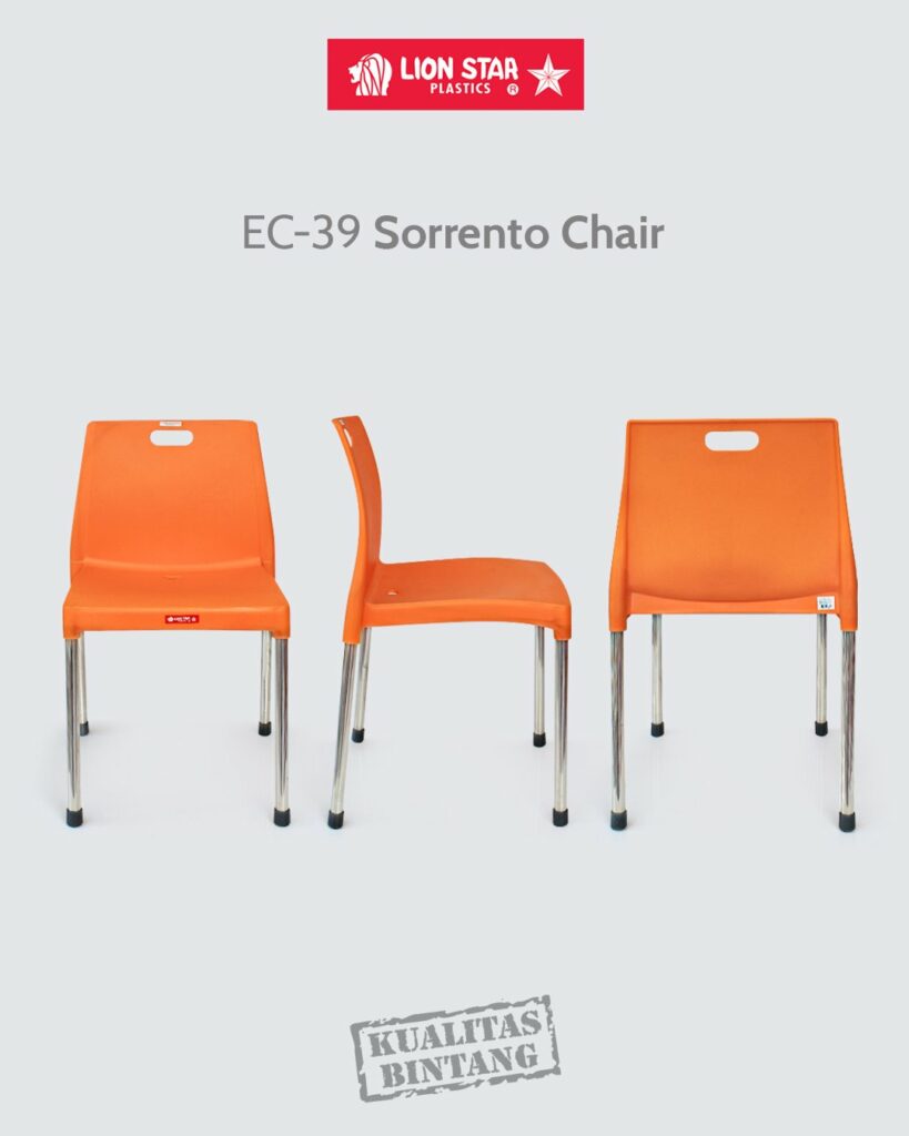 KURSI PLASTIK SANDARAN LION STAR TIPE EC-39 SORRENTO CHAIR: Kursi Plastik Modern dengan Desain Elegan dan Nyaman