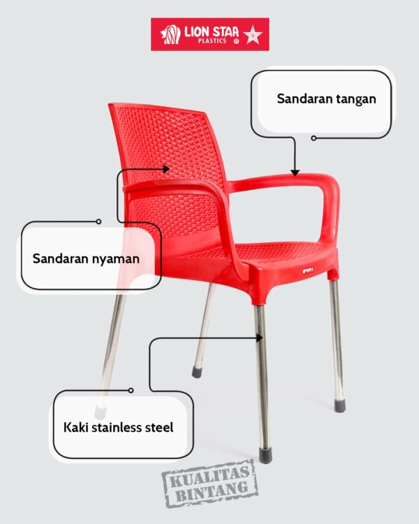 Kursi Plastik Sandaran Lion Star EC-38 Amalfi Chair (4) KURSI PLASTIK SANDARAN LION STAR EC-38 AMALFI CHAIR (MOTIF ROTAN): Kursi Plastik Modern Motif Rotan yang Elegan dan Nyaman