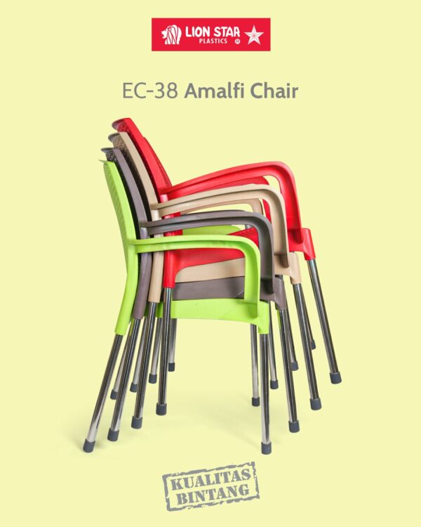 Kursi Plastik Sandaran Lion Star EC-38 Amalfi Chair (6) KURSI PLASTIK SANDARAN LION STAR EC-38 AMALFI CHAIR (MOTIF ROTAN): Kursi Plastik Modern Motif Rotan yang Elegan dan Nyaman