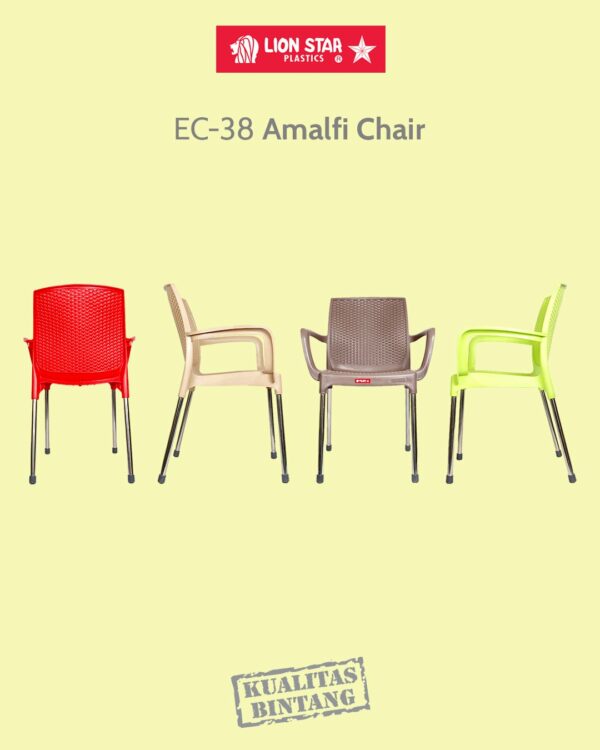 Kursi Plastik Sandaran Lion Star EC-38 Amalfi Chair (7) KURSI PLASTIK SANDARAN LION STAR EC-38 AMALFI CHAIR (MOTIF ROTAN): Kursi Plastik Modern Motif Rotan yang Elegan dan Nyaman