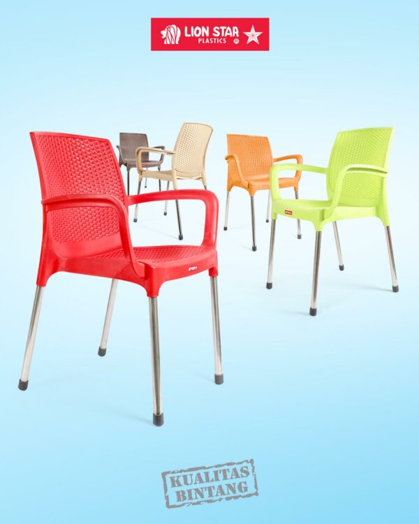 Kursi Plastik Sandaran Lion Star EC-38 Amalfi Chair (8) KURSI PLASTIK SANDARAN LION STAR EC-38 AMALFI CHAIR (MOTIF ROTAN): Kursi Plastik Modern Motif Rotan yang Elegan dan Nyaman