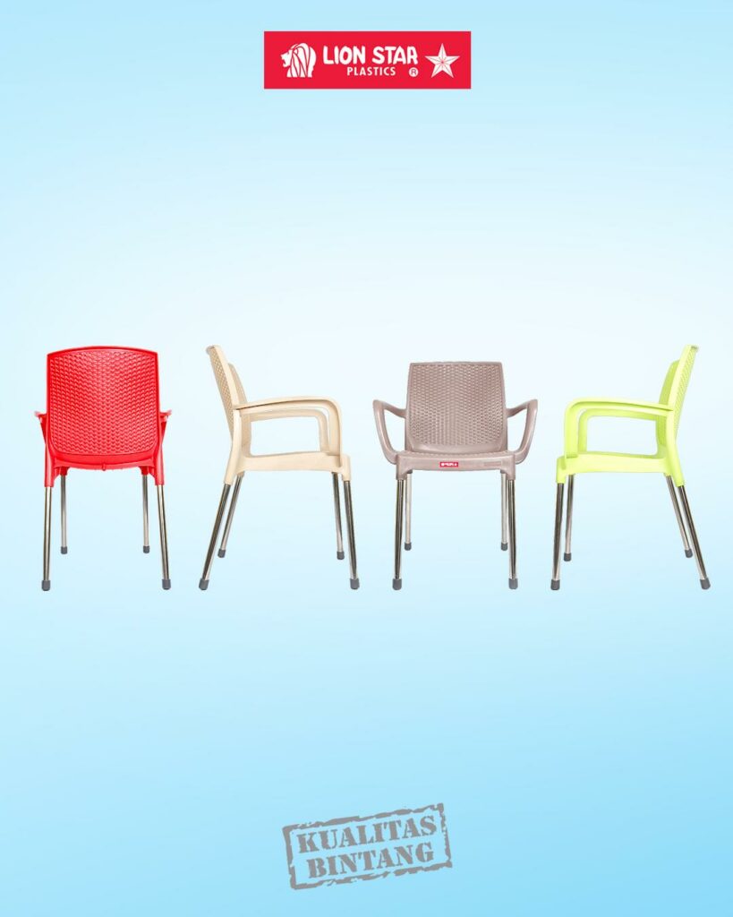 KURSI PLASTIK SANDARAN LION STAR EC-38 AMALFI CHAIR (MOTIF ROTAN): Kursi Plastik Modern Motif Rotan yang Elegan dan Nyaman