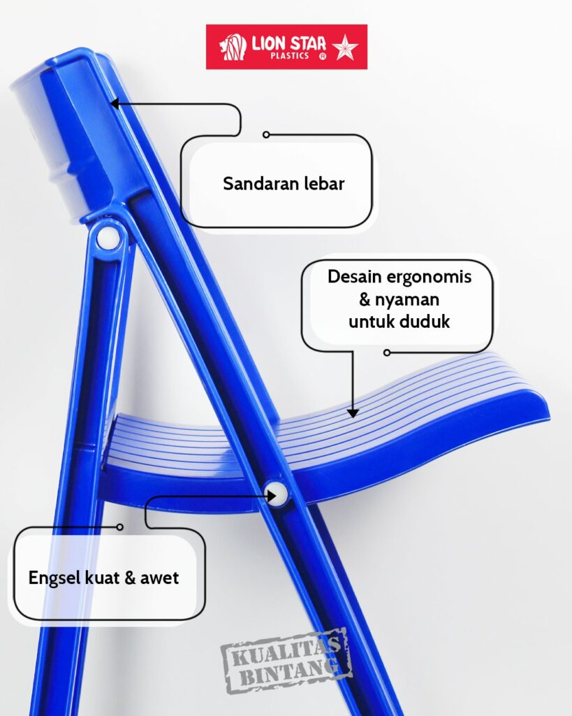 KURSI PLASTIK LIPAT INDOOR OUTDOOR LION STAR FC-8 FOLDING CHAIR: Kursi Plastik Lipat Modern yang Praktis, Ringkas, dan Multifungsi